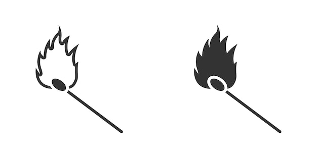 Match burning icon Vector illustration