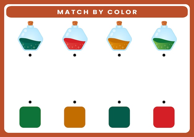 Match by color theme halloween worksheet for kids