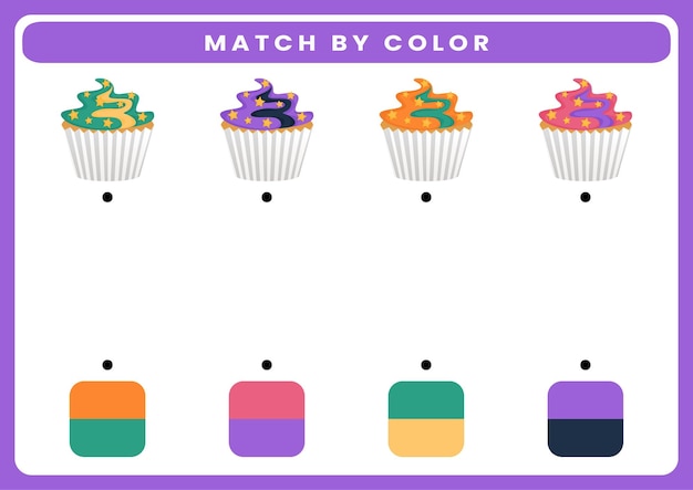 Match by color worksheet for kids halloween themed