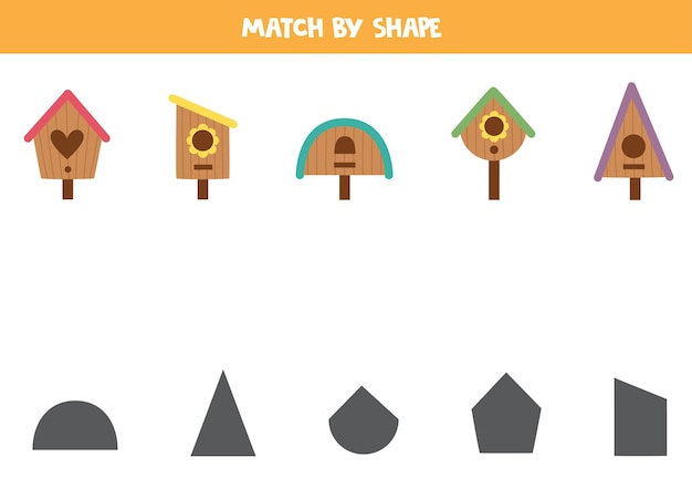 Match by shape Educational game for learning basic shapes