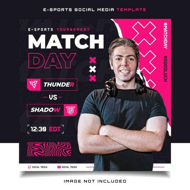 Match Day E-sports Gaming Banner Template for Social Media Post