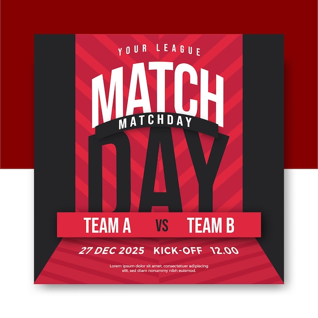 Vector match day social media post