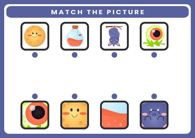 Match the picture worksheet theme halloween for kids