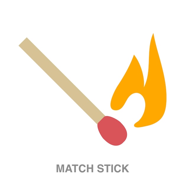 Match stick illustration on transparent background