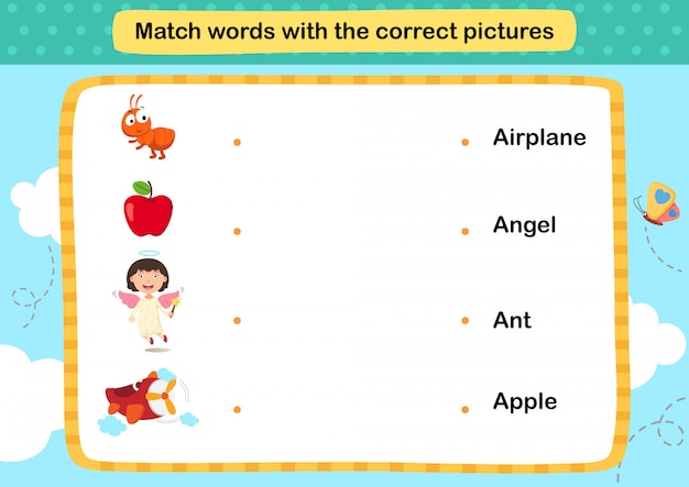 Match words with the correct pictures illustration,