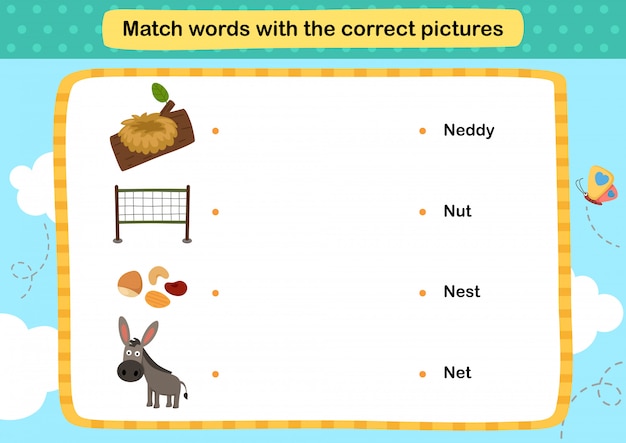 Match words with the correct pictures illustration,