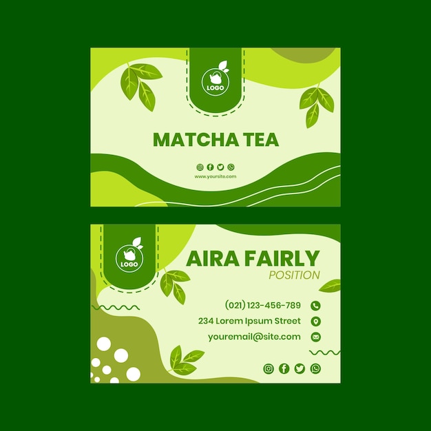 Matcha tea business card