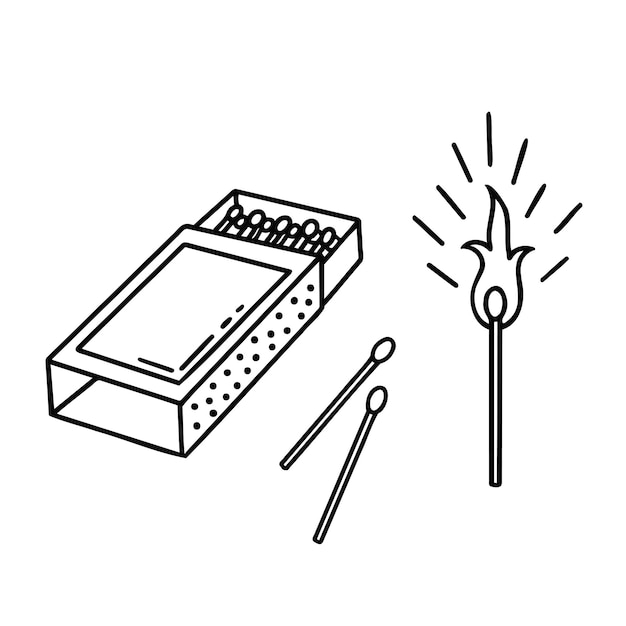 Matches matcbox Hand drawn Illustration