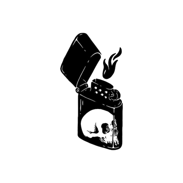 matches and skull illustration design