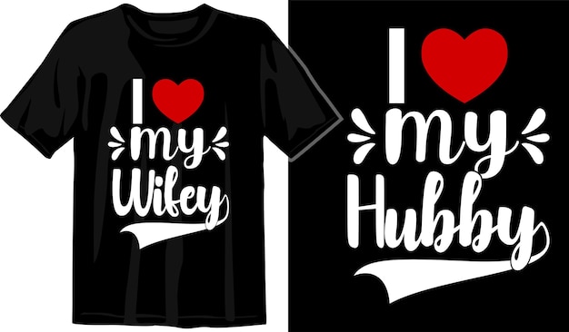 Matching Couple Custom Typography T shirt Designs Vector