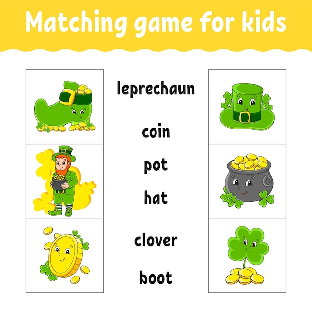 Matching game for kids. Find the correct answer.