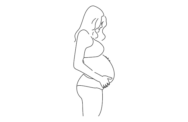 maternity silhouette minimalist vector illustration