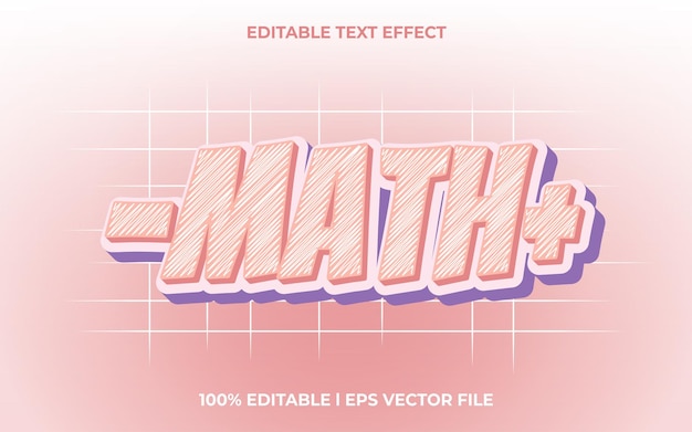 math 3d text effect with trendy theme typography for products tittle