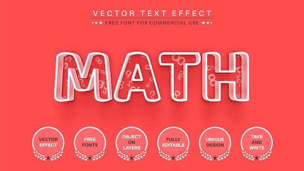 math  edit text effect editable font style