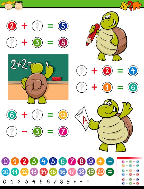 math game cartoon illustration