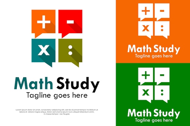 Math study logo template illustration.suitable for your business