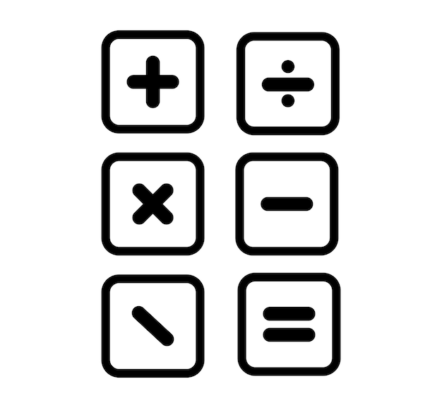 Math Symbols Icon Set