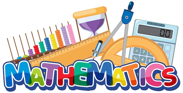 Vector math time text banner with math element