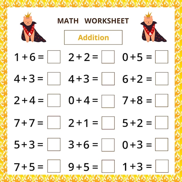 Math worksheetAddition