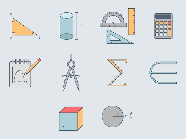 Vector mathematic illustration set