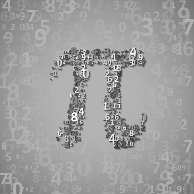 Vector the mathematical constant pi many digits illustration