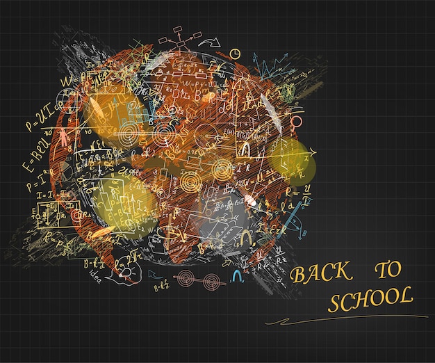 Mathematical equations and formulas in circle frame