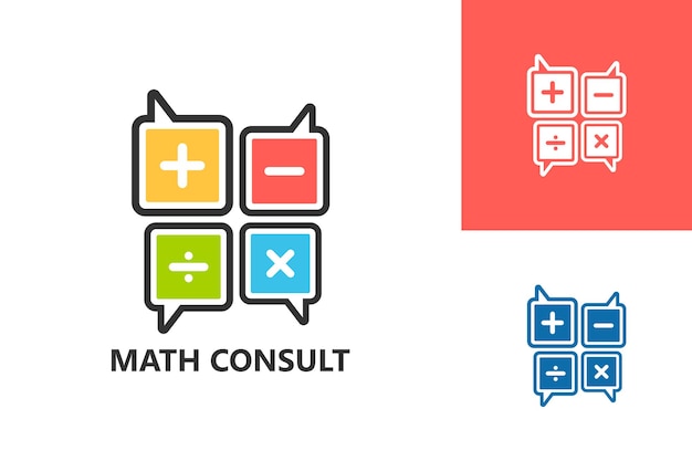 Mathematics Consult Logo Template Design Vector, Emblem, Design Concept, Creative Symbol, Icon