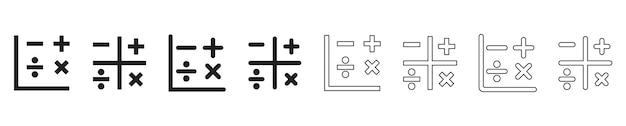 mathematics symbol icon plus minus divide and cross outline icon