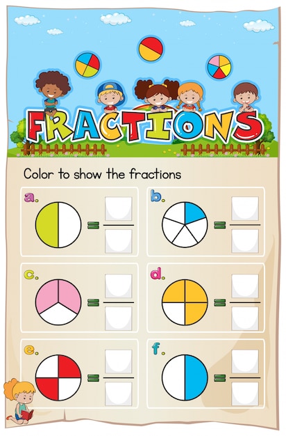 Mathematics Worksheet Fractions Chapter with Picture