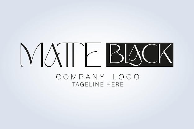 Matte Black Company Identity Logo Template Unique Color Theme Abstract background