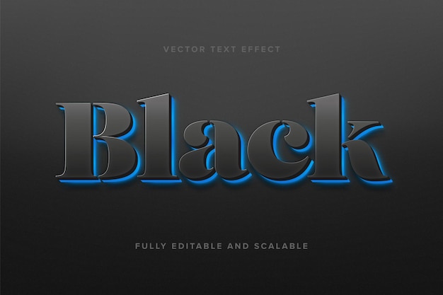 Matte blue backlight neon vector text effect