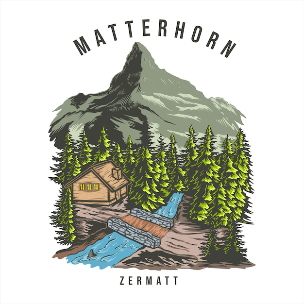 Matterhorn mountain landscape logo