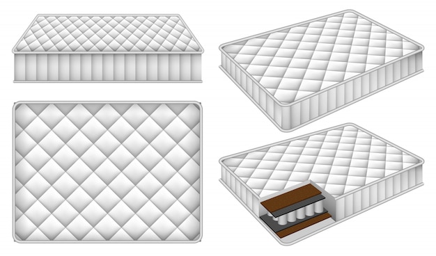 Mattress bedding bed mockup set