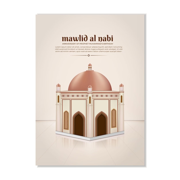 maulid nabi background anniversary of prophet muhammad birthday for greeting card banner