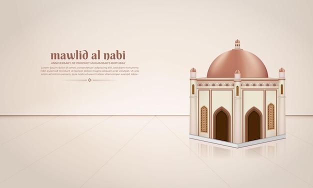 maulid nabi background anniversary of prophet muhammad birthday for greeting card banner