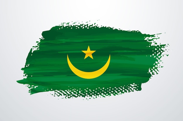 Mauritania brush paint flag