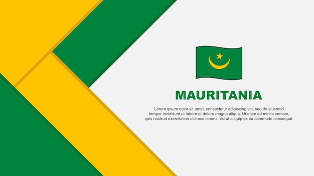 Mauritania Flag Abstract Background Design Template Mauritania Independence Day Banner Cartoon Vector Illustration Illustration