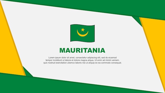 Mauritania Flag Abstract Background Design Template Mauritania Independence Day Banner Cartoon Vector Illustration Independence Day