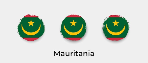 Mauritania flag grunge bubbles icon vector illustration