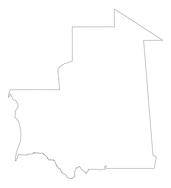 mauritania Map design outline Map illustration