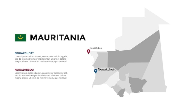 Mauritania vector map infographic template Slide presentation African country