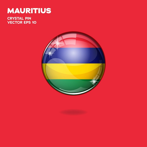 Mauritius Flag 3D Buttons