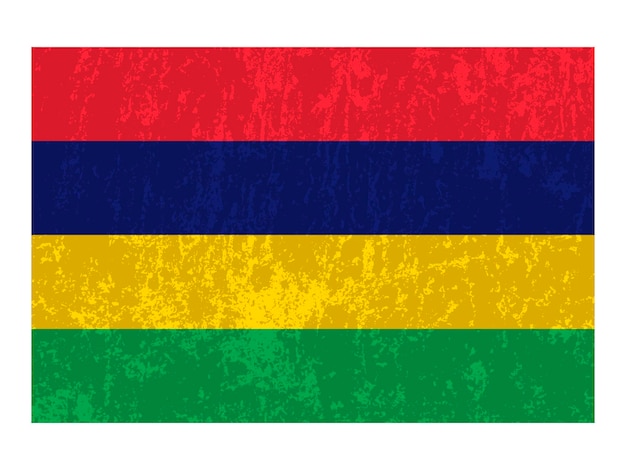 Mauritius grunge flag official colors and proportion Vector illustration