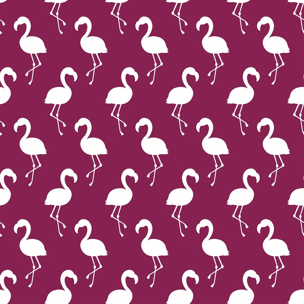 Mauve seamless pattern with flamingo