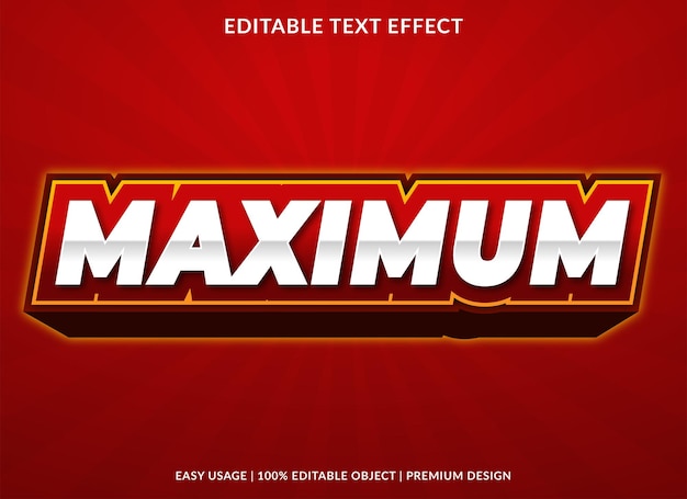 maximum text effect editable template premium vector