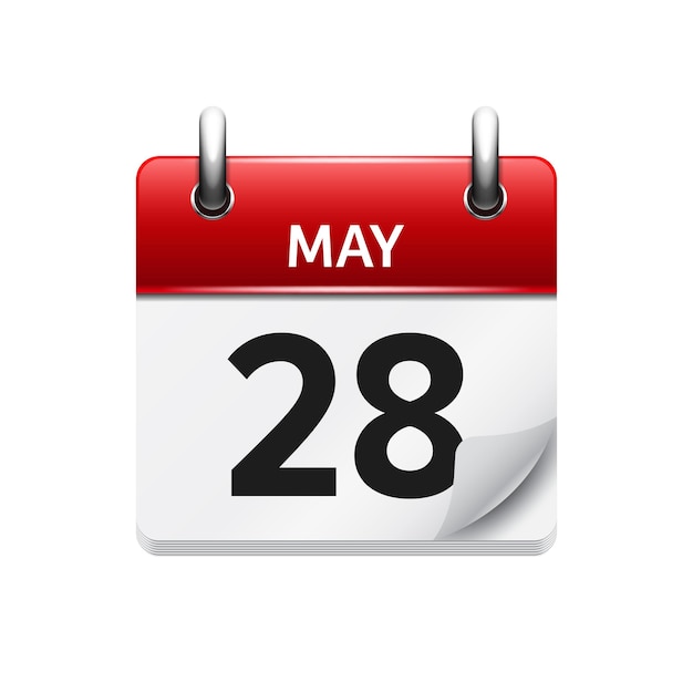 May vector flat daily calendar icon date and time day month holiday