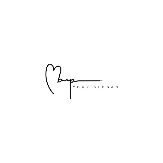 Maya name signature logo vector design