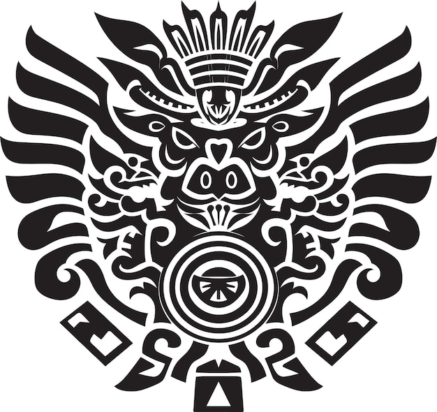 Vector mayan deity mark quetzalcoatl symbol vector emblem serpent deity legacy quetzalcoatl logo design ic