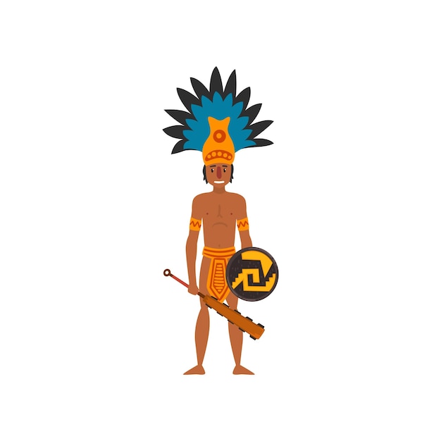 Mayan indian maya civilization character american tribal culture element vector illustration on a