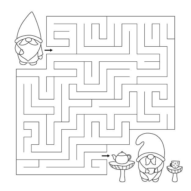 Maze game with cute gnomes